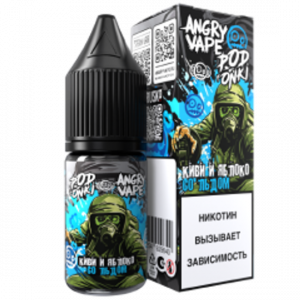 Жидкость ANGRY VAPE&PODONKI Salt - Киви и Яблоко со льдом, 10 мл