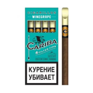 Сигариллы с/ф Cariba (деревянный мундштук) 4шт - Winegrape